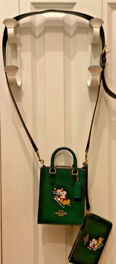 Lot of Disney X Coach Sled Motif Set North South Mini Tote & Corner Zip Wristlet